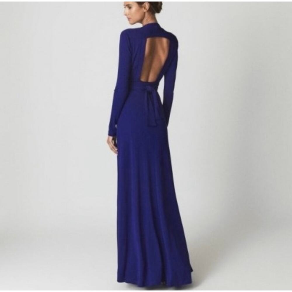 REISS Bailey Plunge Neckline Cutout Back Maxi Dress Size 10 NWT - Picture 3 of 10